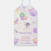 Outer Space Planets Raket Ship Bedankt Cadeau Labe Cadeaulabel (Achterkant)
