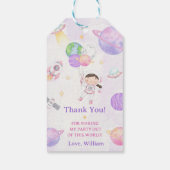 Outer Space Planets Raket Ship Bedankt Cadeau Labe Cadeaulabel (Achterkant)