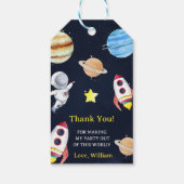 Outer Space Planets Raket Ship Bedankt Cadeau Labe Cadeaulabel (Achterkant)