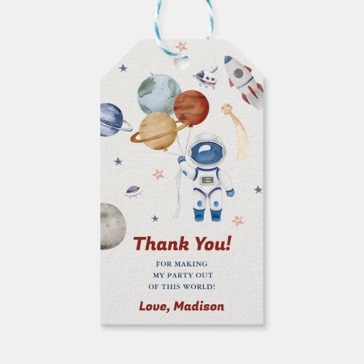 Outer Space Planets Raket Ship Bedankt Cadeau Labe Cadeaulabel (Achterkant)