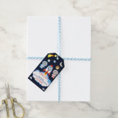 Outer Space Planets Raket Ship Bedankt Cadeau Labe Cadeaulabel (Met Touw)