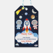 Outer Space Planets Raket Ship Bedankt Cadeau Labe Cadeaulabel (Achterkant)
