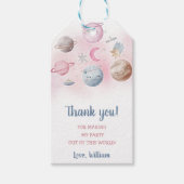 Outer Space Planets Raket Ship Dank u Cadeaulabel (Voorkant)