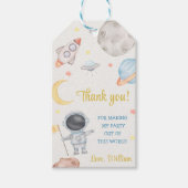 Outer Space Planets Raket Ship Dank u Cadeaulabel (Voorkant)