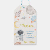 Outer Space Planets Raket Ship Dank u Cadeaulabel (Achterkant)