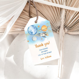 Outer Space Planets Raket Ship Dank u Cadeaulabel