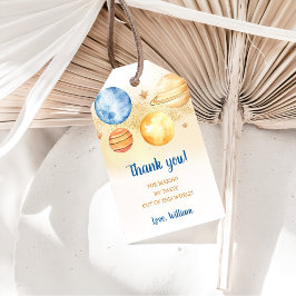 Outer Space Planets Raket Ship Dank u Cadeaulabel