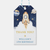 Outer Space Planets Raket Ship Dank u Cadeaulabel (Voorkant)