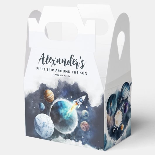 Outer Space Planets & Raketschip Verjaardagsfeest Bedankdoosjes (Geopend)
