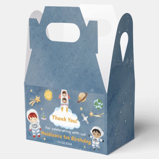 Outer Space Planets & Raketschip Verjaardagsfeest Bedankdoosjes (Geopend)