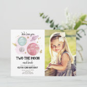 Outer Space Planets tweede verjaardag uitnodiging (Staand voorkant)