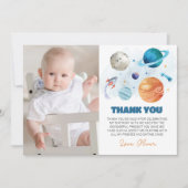 Outer Space Planets Verjaardag Foto Dank je kaart (Voorkant)