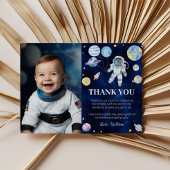 Outer Space Planets Verjaardag Foto Dank je kaart