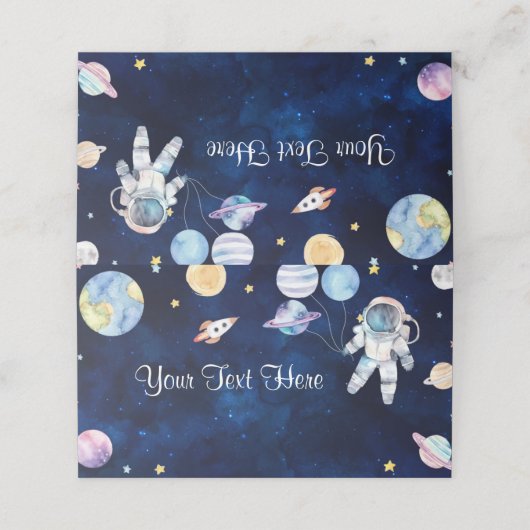 Outer Space Planets Verjaardag Plaats Kaart Plaatskaartje (Buitenkant ongevouwen)