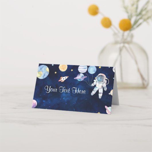 Outer Space Planets Verjaardag Plaats Kaart Plaatskaartje (Voorkant)