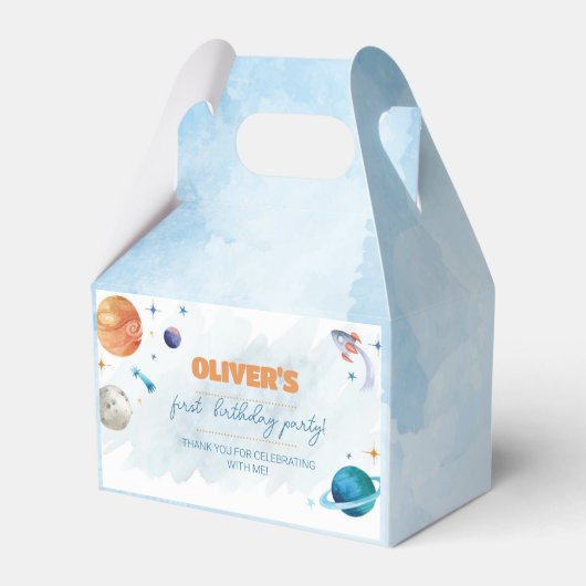 Outer Space Planets Verjaardagsfeestje Favor Box Bedankdoosjes (Achterkant)