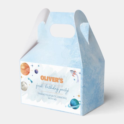 Outer Space Planets Verjaardagsfeestje Favor Box Bedankdoosjes (Voorkant Zijde)