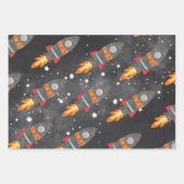 Outer Space Raket Verjaardag Wrapping Papier Blade Inpakpapier Vel (Voorkant 3)
