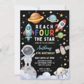 Outer Space Reach Four The Stars 4e verjaardag Kaart (Voorkant)