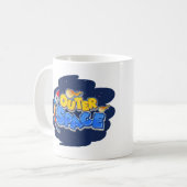 Outer Space Rocket Cartoon Design Koffiemok (Voorkant links)