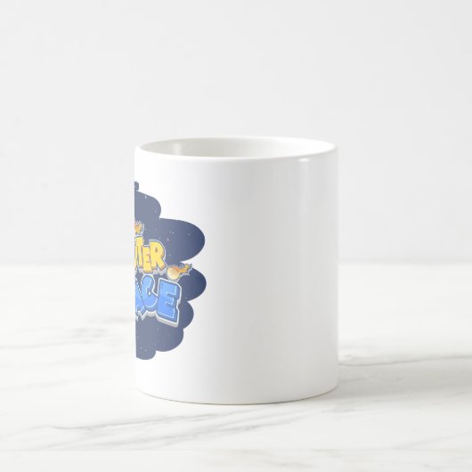 Outer Space Rocket Cartoon Design Koffiemok (Center)