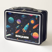 Outer Space Rocket Gepersonaliseerde Kinder Lunch  (Voorkant)