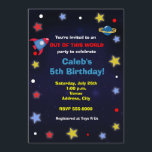 Outer Space Rocket Kids verjaardagsfeestje uitnodi Kaart<br><div class="desc">Outer Space Rocket Kids verjaardagsfeestje uitnodiging. Pas dit aan voor elk evenement.</div>