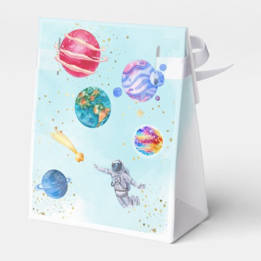 Outer Space Rocket Planets verjaardag jongen Bedankdoosjes (Achterkant)