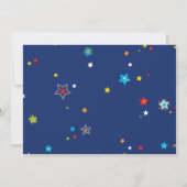 Outer Space Rocket Verjaardagsfeest Foto Afbeeldin Kaart (Achterkant)