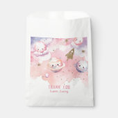 Outer Space roze golf planeten en sterren Dank u Bedankzakje (Voorkant)