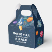 Outer Space Schattige Custom Boys Verjaardagsfeest Bedankdoosjes (Achterkant)