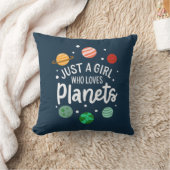 Outer Space Science Girl die van planeten houdt Kussen (Deken)