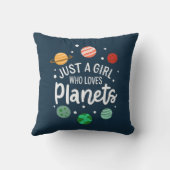 Outer Space Science Girl die van planeten houdt Kussen (Achterkant)