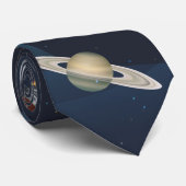 Outer Space Shuttle Moon sterren Modern Stropdas (Opgerold)