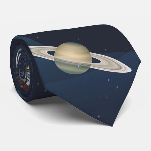 Outer Space Shuttle Moon sterren Modern Stropdas (Opgerold)