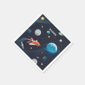 Outer Space Shuttle Travel Maan Sterren Aangepast  Servet (Hoek)