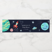Outer Space Stars Boy Baby shower Waterfles Etiket (Enkel label)