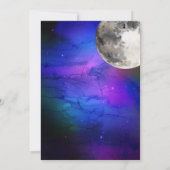 Outer Space Stars Over de Maan Verjaardagsfeest Kaart (Achterkant)