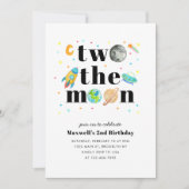 Outer Space Stars Planet TWO de Maan 2e Verjaardag Kaart (Voorkant)