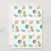 Outer Space Stars Planet TWO de Maan 2e Verjaardag Kaart (Achterkant)