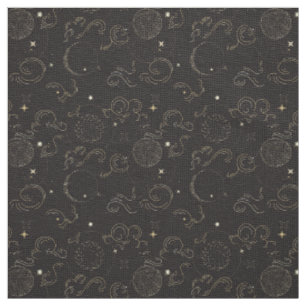 Outer space sterrenstelsels planeten print stof