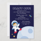 Outer Space Theme Jongen's Verjaardagsfeest Kaart (Voorkant)