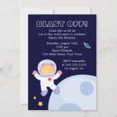 Outer Space Theme Meisje's Verjaardagsfeest Kaart (Voorkant)