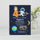 Outer Space Theme Verjaardagsfeest Kaart (Staand voorkant)