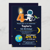 Outer Space Theme Verjaardagsfeest Kaart (Voorkant / Achterkant)