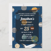 Outer Space Theme Verjaardagsfeestje Uitnodiging (Voorkant)