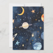 Outer Space tweede verjaardag uitnodiging de twee (Achterkant)