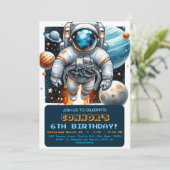 Outer Space Verjaardag Astronaut Galaxy Planeten Kaart (Staand voorkant)