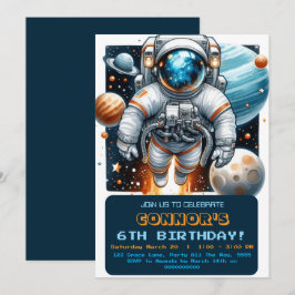 Outer Space Verjaardag Astronaut Galaxy Planeten Kaart