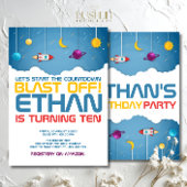 Outer Space Verjaardag Cosmic Galaxy Party Kaart